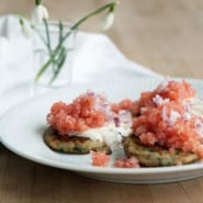 Blinis med spinat og stenbiderrogn